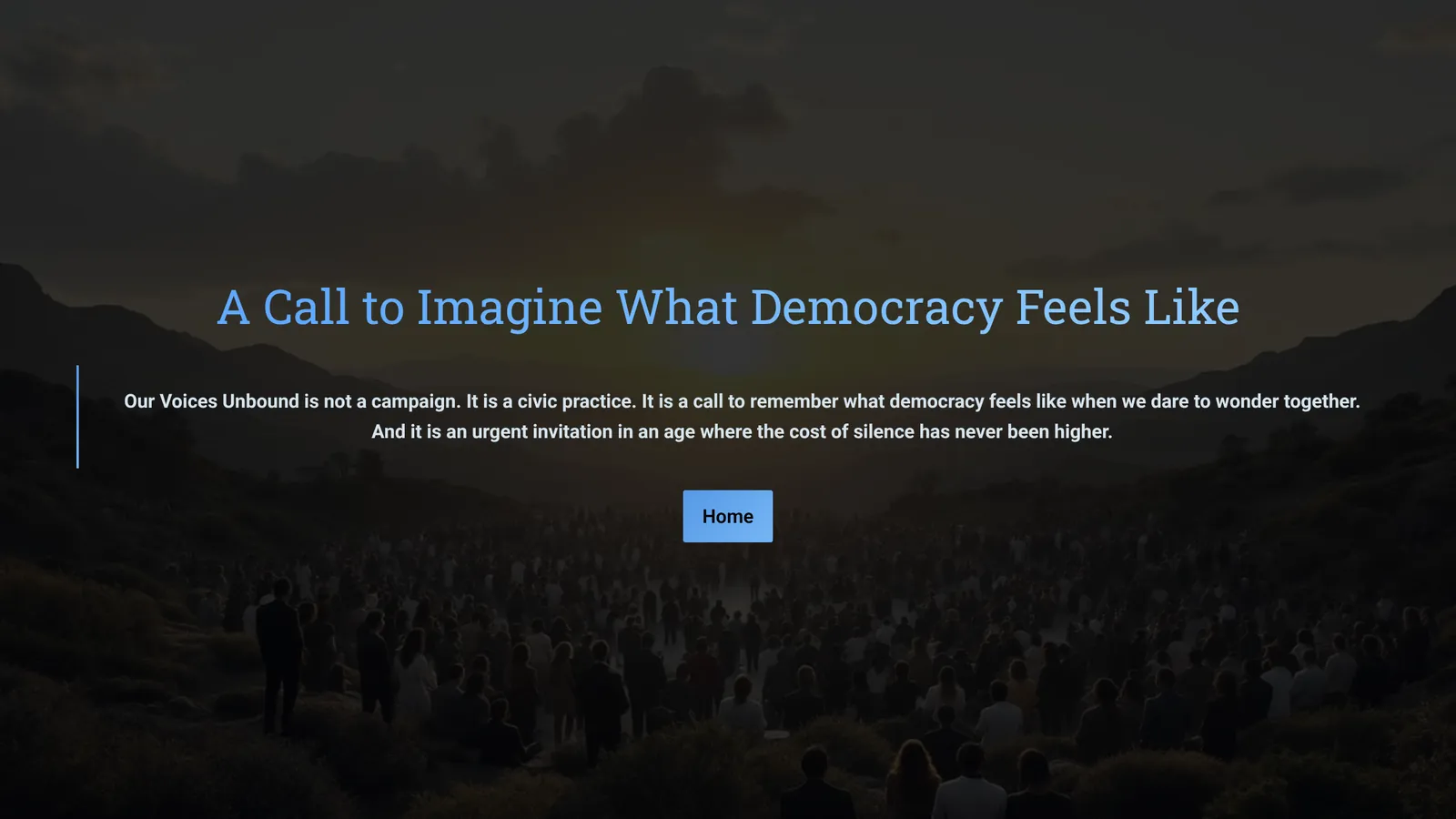 A Call to Imagine What Democracy Feels Like