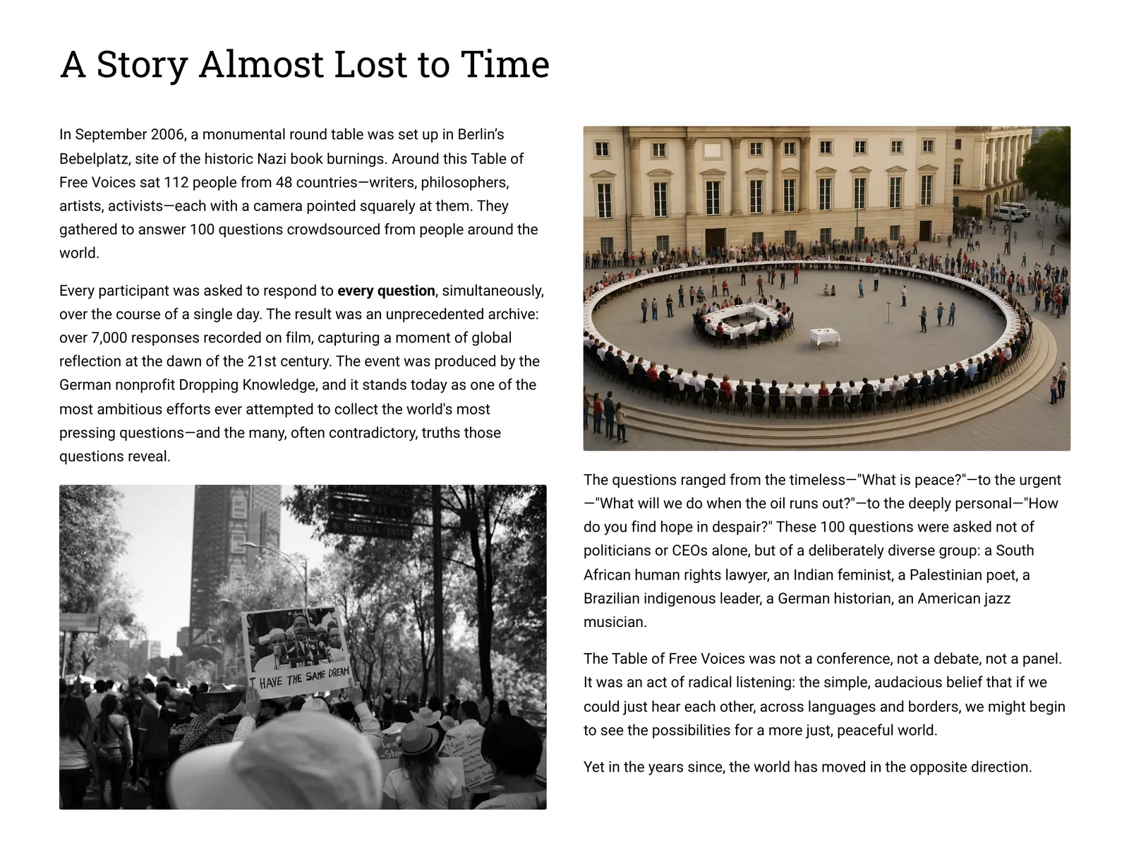 A Story Almost Lost to Time
